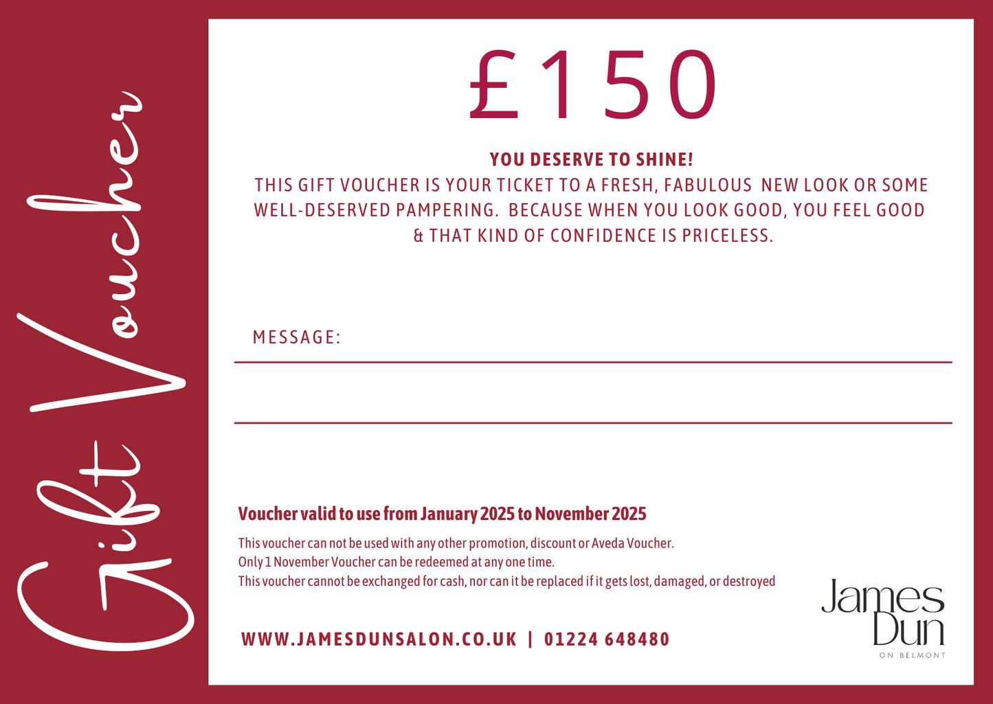 JAMES DUN NOVEMBER VOUCHER OFFER